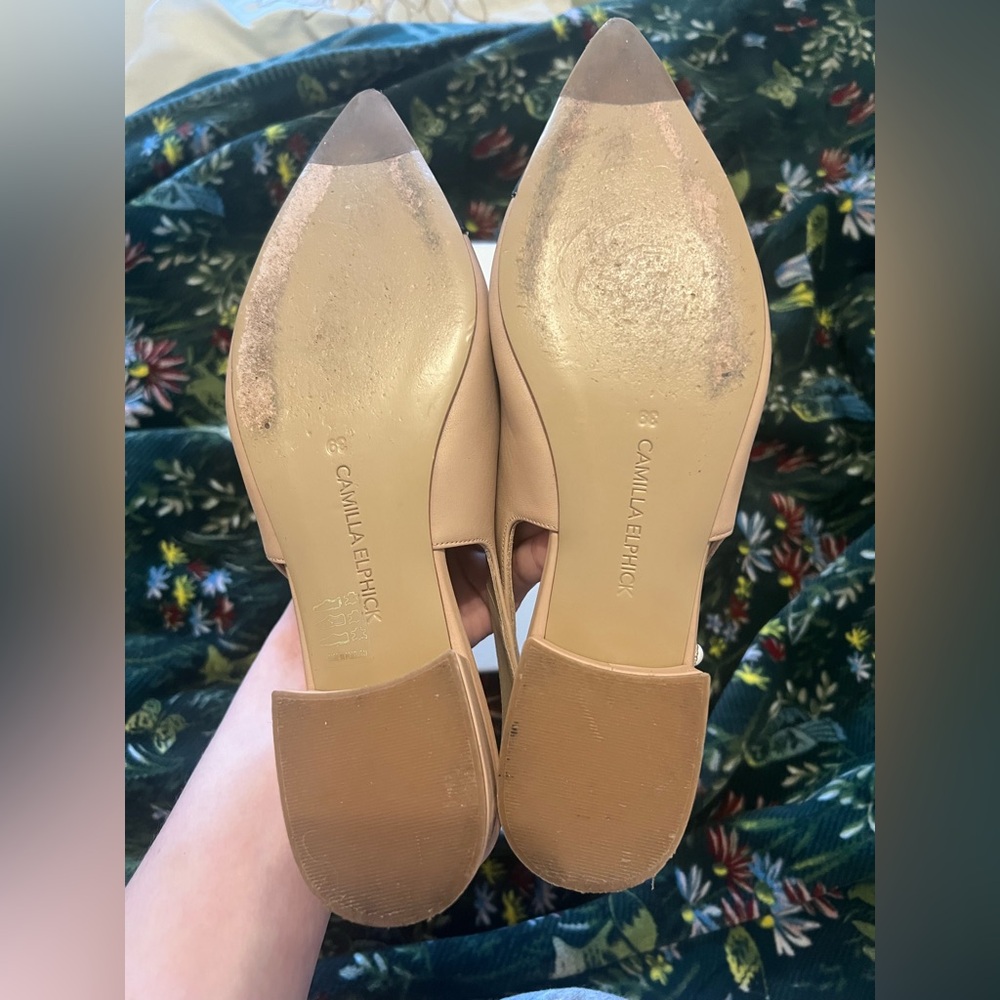 Camilla Elphick 'Alicia' Slingback Flats in Taupe/Black-ASO Kate Middleton (39) - Picture 8 of 13